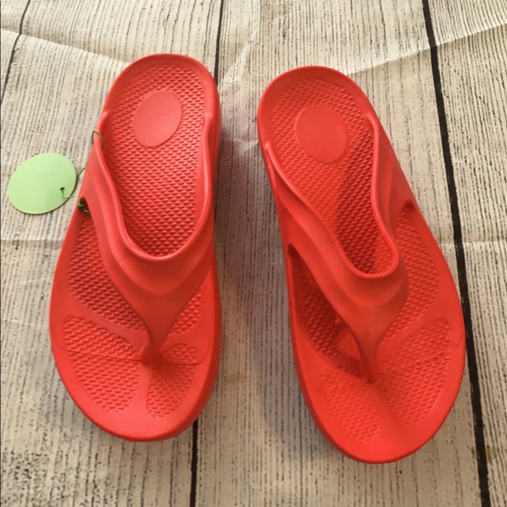 Funkey Munkey flip flops. Orange ,vinyl slip resistant.